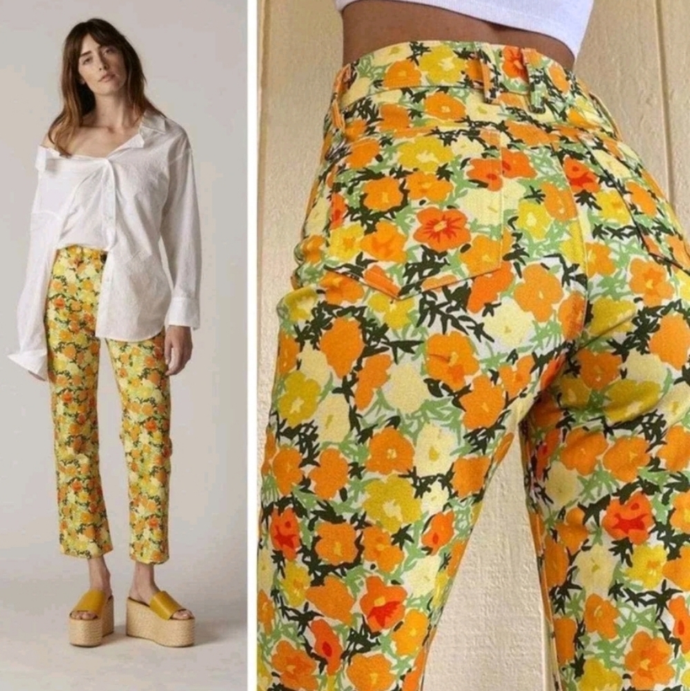 NWY Simon Miller Winter Blossom Floral Print Jeans MADE IN JAPAN‎ SZ 23 - Picture 3 of 16